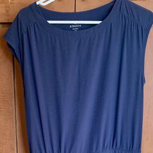 Navy Athleta Drawstring Dress with Cap sleeves 8T